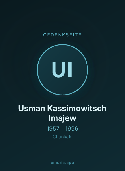 Gedenkportrait von Usman Kassimowitsch Imajew