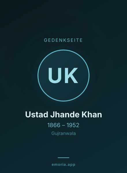 Gedenkportrait von Ustad Jhande Khan