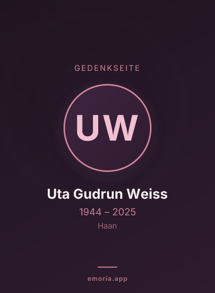 Gedenkportrait von Uta Gudrun Weiss