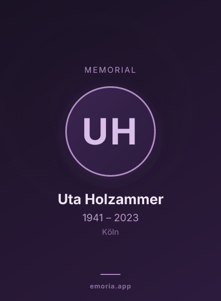 Memorial portrait of Uta Holzammer