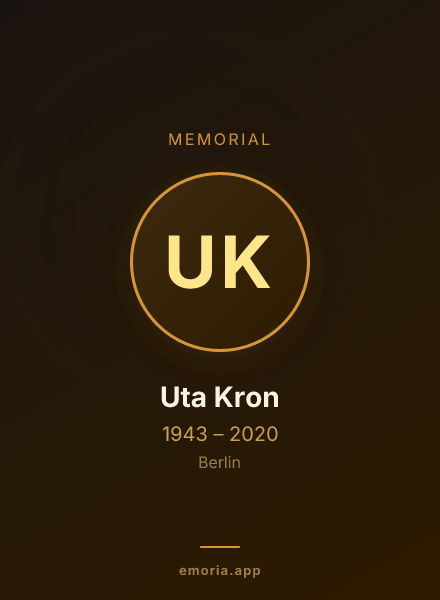 Memorial portrait of Uta Kron