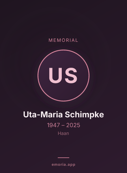 Memorial portrait of Uta-Maria Schimpke