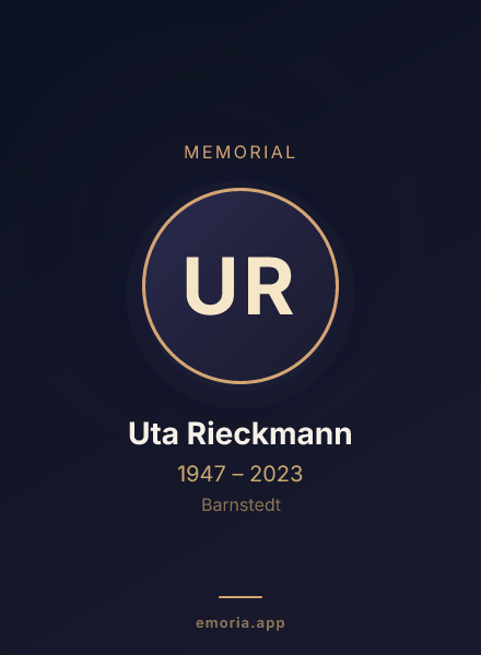 Memorial portrait of Uta Rieckmann