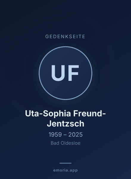 Gedenkportrait von Uta-Sophia Freund-Jentzsch