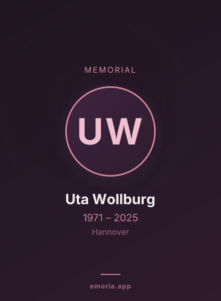 Memorial portrait of Uta Wollburg