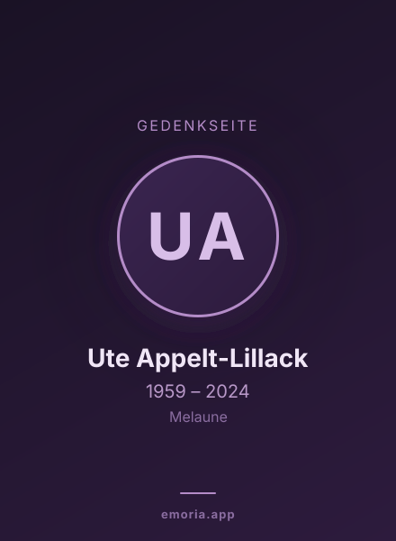 Gedenkportrait von Ute Appelt-Lillack