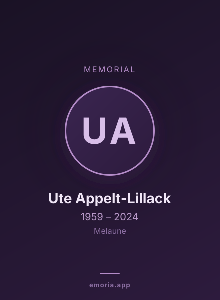 Memorial portrait of Ute Appelt-Lillack
