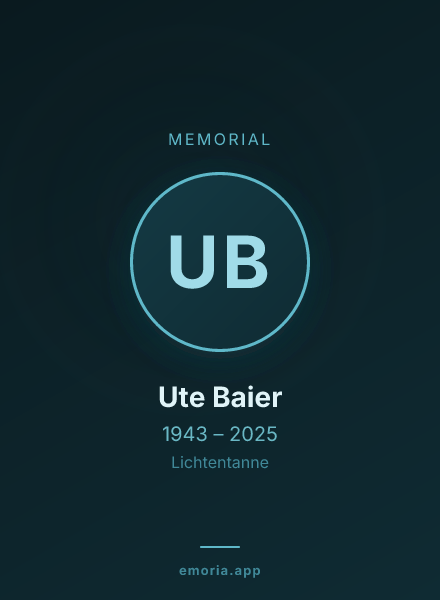 Memorial portrait of Ute Baier