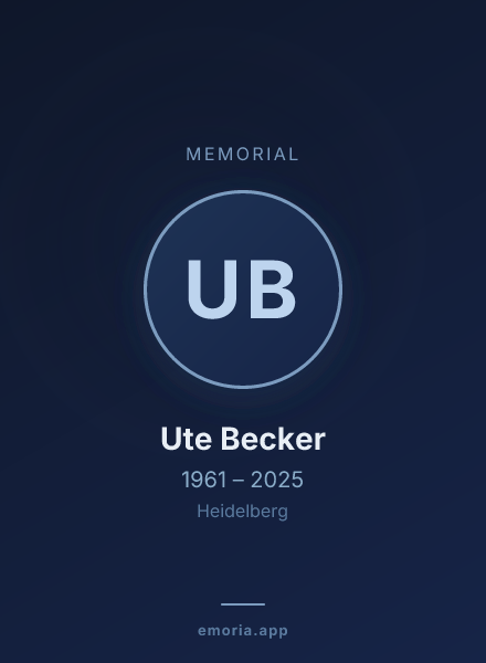 Memorial portrait of Ute Becker