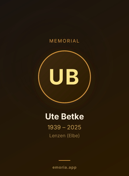 Memorial portrait of Ute Betke