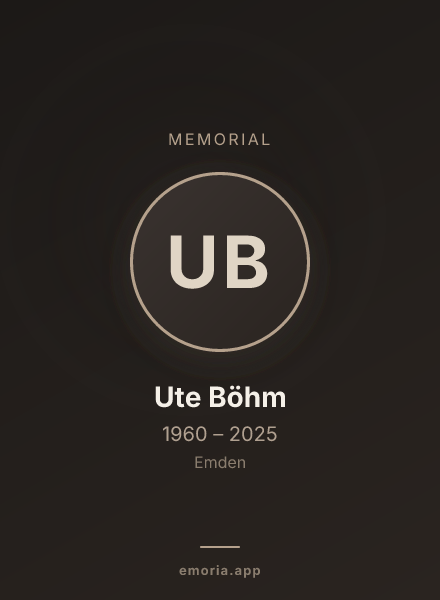 Memorial portrait of Ute Böhm