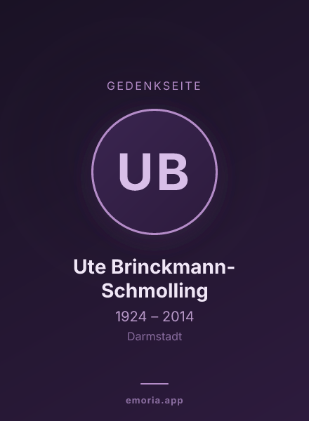 Gedenkportrait von Ute Brinckmann-Schmolling
