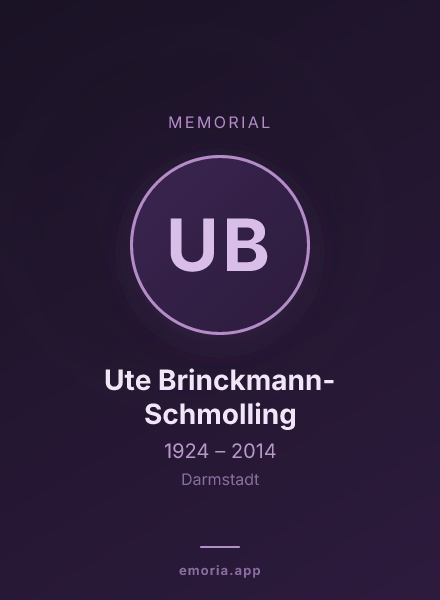Memorial portrait of Ute Brinckmann-Schmolling
