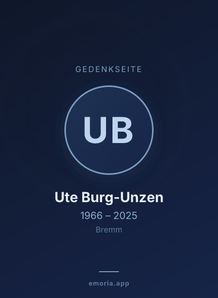 Gedenkportrait von Ute Burg-Unzen