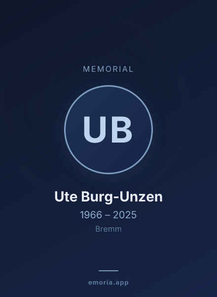 Memorial portrait of Ute Burg-Unzen