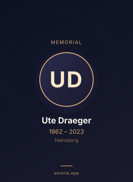 Memorial portrait of Ute Draeger