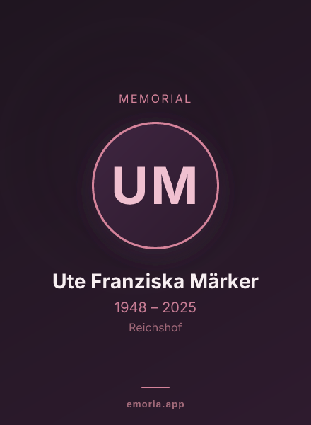 Memorial portrait of Ute Franziska Märker