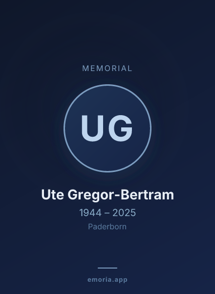 Memorial portrait of Ute Gregor-Bertram
