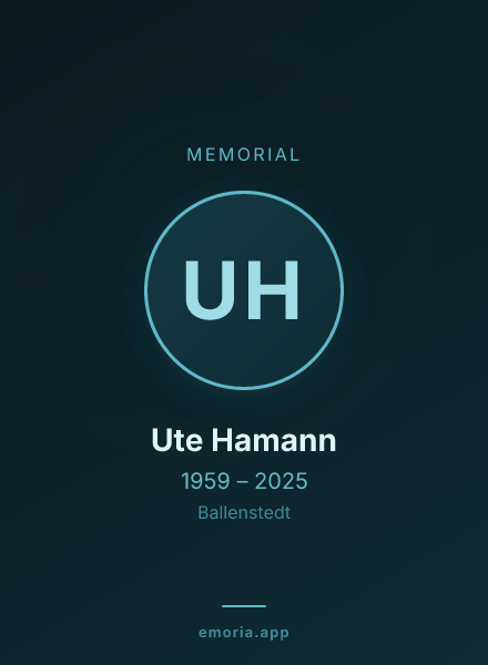 Memorial portrait of Ute Hamann