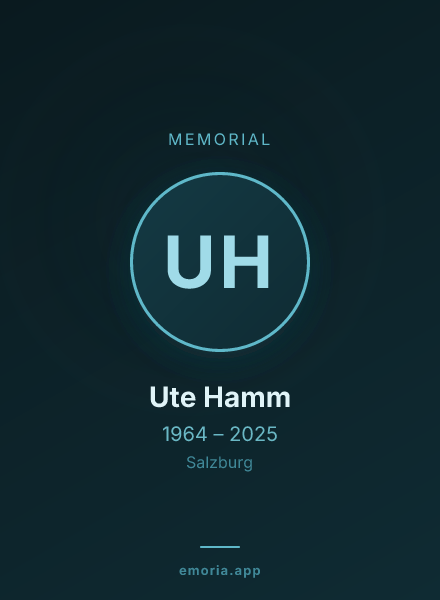 Memorial portrait of Ute Hamm