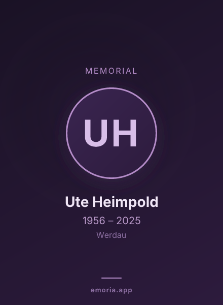 Memorial portrait of Ute Heimpold