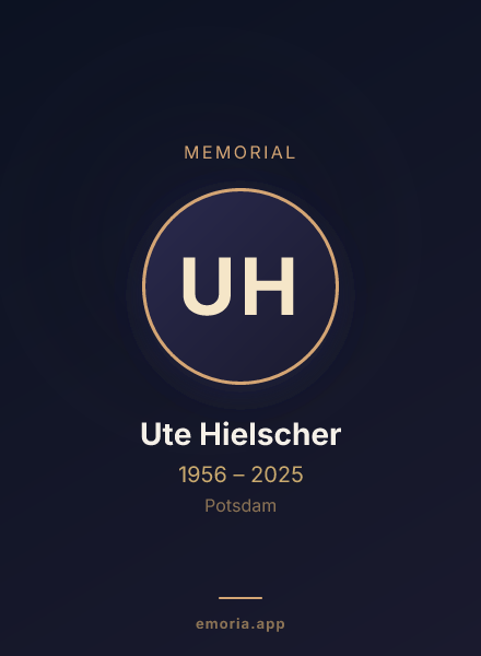 Memorial portrait of Ute Hielscher