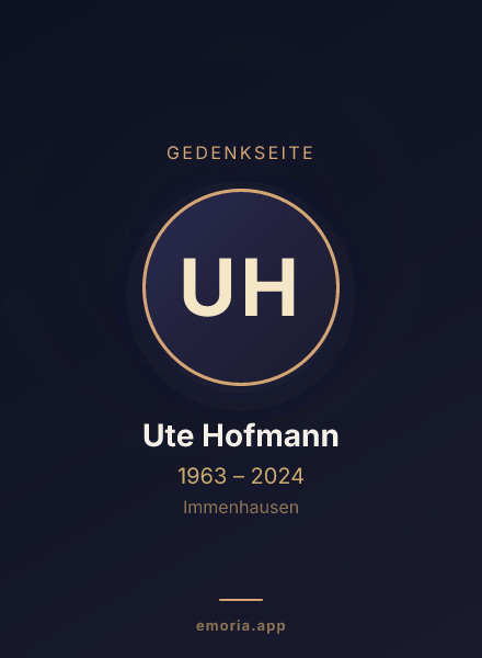 Gedenkportrait von Ute Hofmann