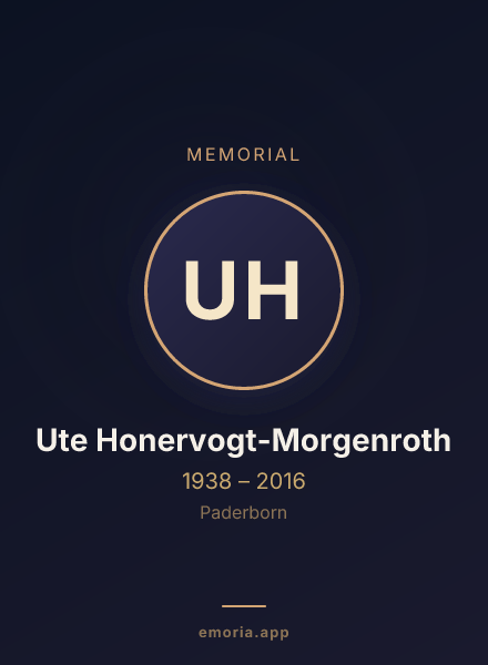 Memorial portrait of Ute Honervogt-Morgenroth