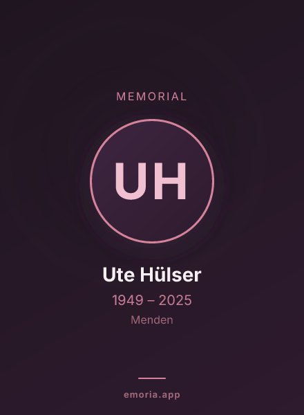 Memorial portrait of Ute Hülser