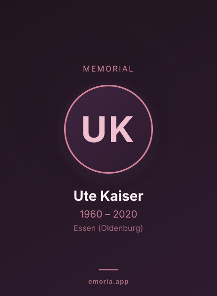 Memorial portrait of Ute Kaiser