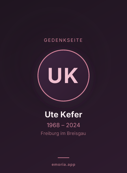 Gedenkportrait von Ute Kefer
