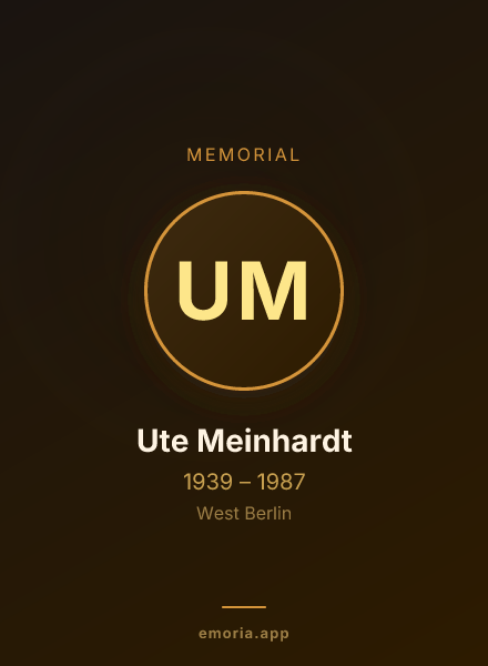 Memorial portrait of Ute Meinhardt