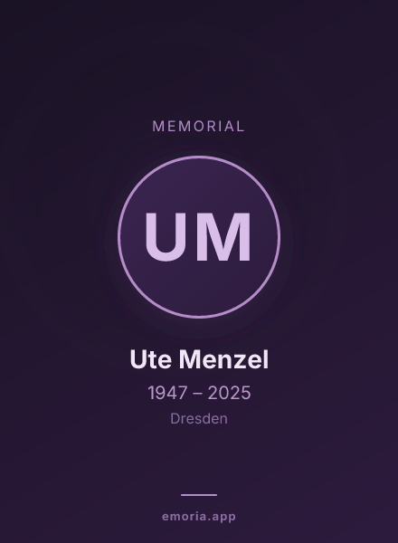 Memorial portrait of Ute Menzel