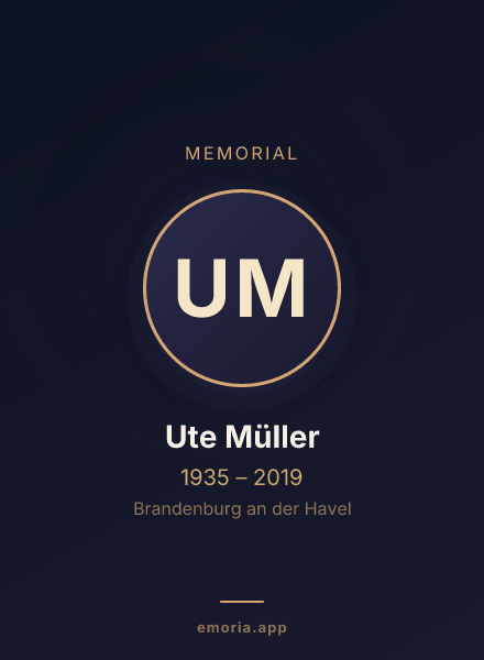 Memorial portrait of Ute Müller