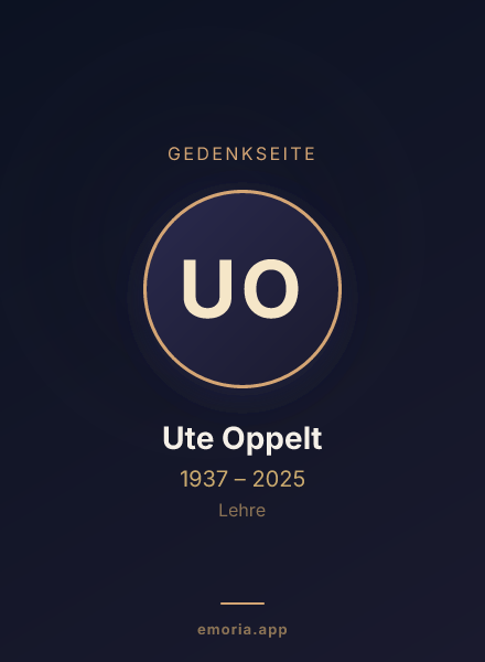 Gedenkportrait von Ute Oppelt