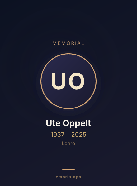 Memorial portrait of Ute Oppelt