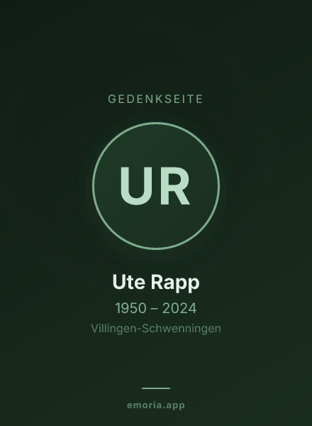 Gedenkportrait von Ute Rapp