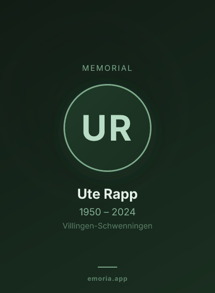Memorial portrait of Ute Rapp
