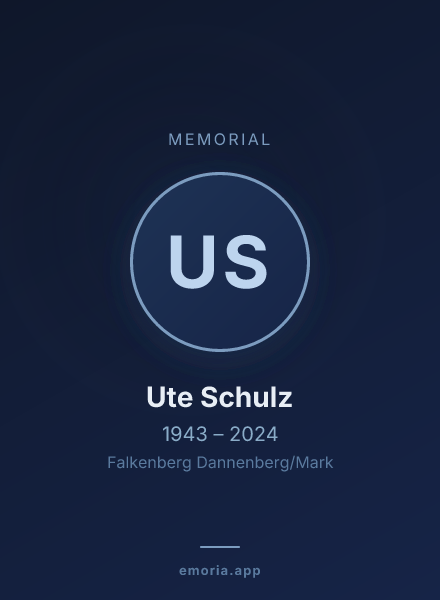 Memorial portrait of Ute Schulz
