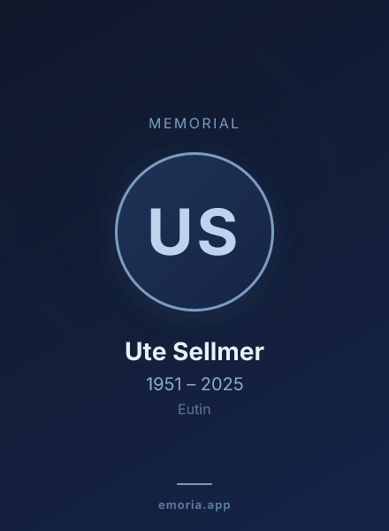 Memorial portrait of Ute Sellmer