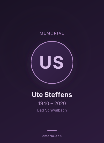 Memorial portrait of Ute Steffens