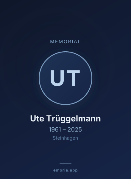 Memorial portrait of Ute Trüggelmann