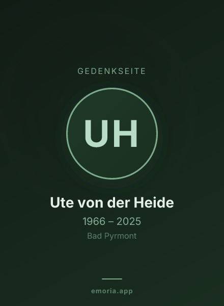 Gedenkportrait von Ute von der Heide