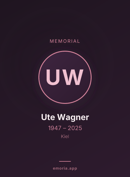 Memorial portrait of Ute Wagner