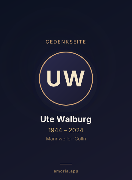 Gedenkportrait von Ute Walburg