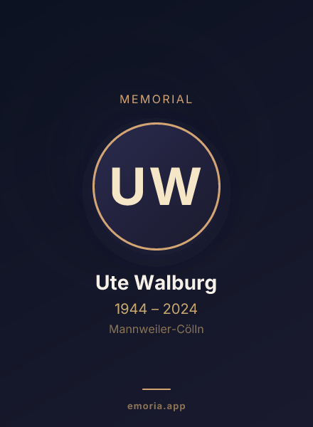 Memorial portrait of Ute Walburg