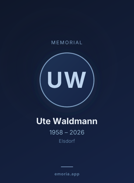 Memorial portrait of Ute Waldmann