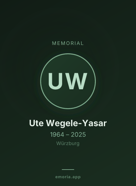 Memorial portrait of Ute Wegele-Yasar