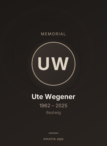 Memorial portrait of Ute Wegener