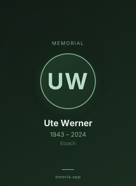 Memorial portrait of Ute Werner